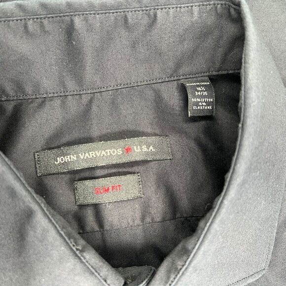 John Varvatos Men's Black Slim Fit Button Up Shirt - Picture 9 of 11